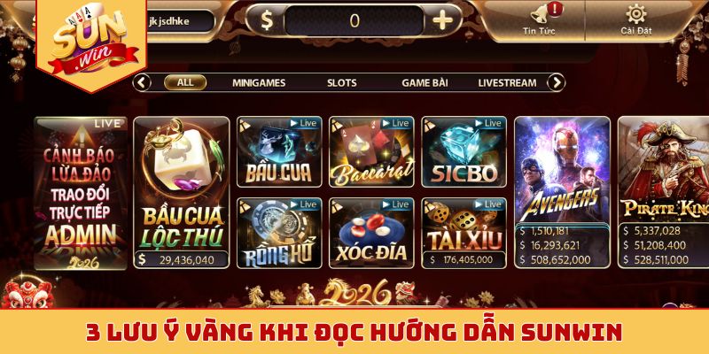 3 lưu ý vàng khi đọc hướng dẫn Sunwin