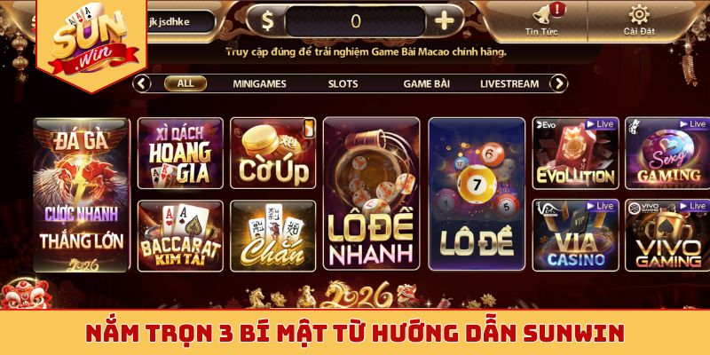 Nắm trọn 3 bí mật từ hướng dẫn Sunwin