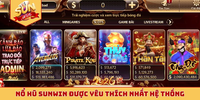 Nổ hũ Sunwin được yêu thích nhất hệ thống