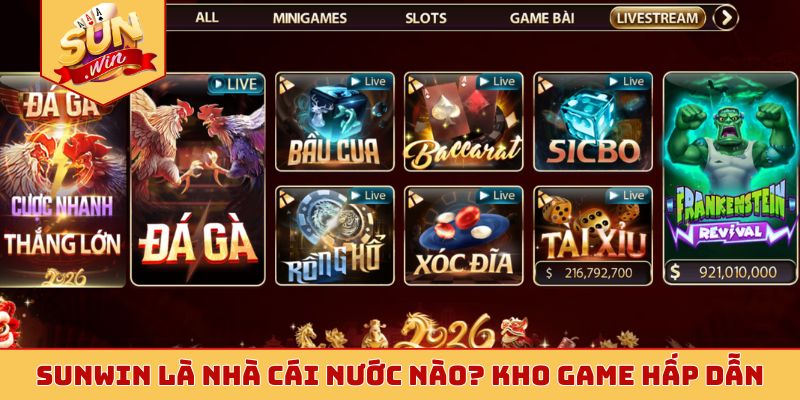Sunwin là nhà cái nước nào? Kho game hấp dẫn