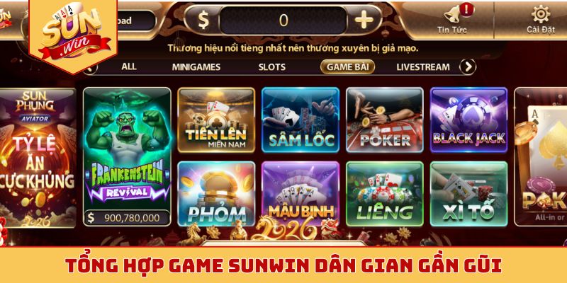Tổng hợp game Sunwin dân gian gần gũi